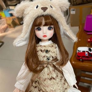 Handgjorda 16 Mini Fashion BJD Doll Jointed Ball MSD Cute Make Up Movible Princess Clothes Suit Accessories Baby Toy Naken Girls 220707