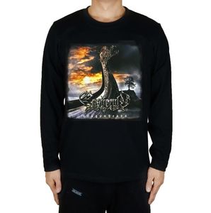 Męskie koszulki typu Finlandia Zespół Ensiferum Rocker Warship Rock Brand Folk Folk Viking Metal Long Sleeve Tee Vintage Customizen s