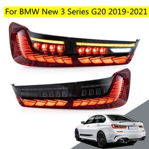 Auto Lightights para BMW New 3 Série G20 Dragon Scale LED Tailight Assembly Streamer Sinal + Reverso + Nevoeiro + Running Lamp 19-21