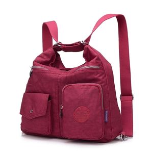 Nylon Women Backpack Natural School for Teenager Casual Female Preppy Style Shoulder Bags Mochila Travel Bookbag Knapsack Y201224