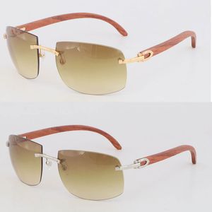 Metal Designer Larger Rimless Wood Sunglasses mens Square shape face 4189705 Sun glasses Unisex C Decor frame Eyewear male and female
