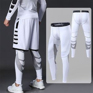 Herren-Kompressionshose, männliche Strumpfhose, Leggings für Laufen, Fitnessstudio, Sport, Fitness, schnelles Joggen, Training, weiße schwarze Hose 220727