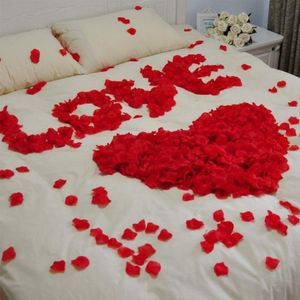 Flores decorativas grinaldas 100/500/1000pcs Seda Artificial Rose Petal for Wedding Romantic Night Party Home Decoration Rosa Wreath Fakedec