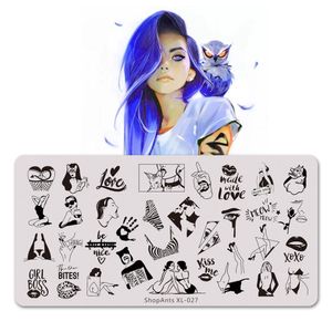 Wholesale heart stamping for sale - Group buy 6 cm Stainless Steel Nails Stamping Plates Fashion Love Heart Lace Sexy Girl Punk Style Image Stencil Nail Art Stamp Template