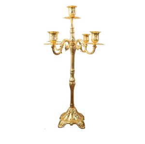 Portacandele Europa Oro/Argento Candelabri in metallo a 5 bracci Oro Supporto grande per decorazioni domestiche