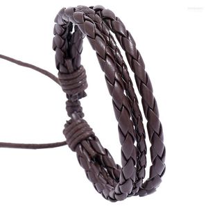 Avvolgimento in pelle Cuffia per braccialetti intrecciati Punk Men Women Surfer Bracciale regolabile Bracciale Coople Boemia gioielli integri