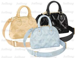 Alma bb bubblegram مقبض كيس مبطن monograms sterlized monograms womens pophy leather handbag m59793 m59821 m59822 nylon strap jacquard crossbody