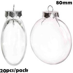 Promocja - 20 sztuk x DIY Malownictwo/Shatterproof Christmas Bafble/Ball Dekoracja 80 mm plastikowa ozdoba 220527