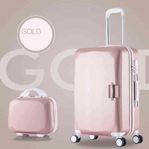 Pollici ad alta capacità Rolling Bagugh Studenner Studenti Password Valuto Wheels On Trollley Travel Bag J220707