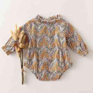Classic Printed Rompers for Baby Girl Long Sleeve Newborn Baby Girl Romper One-Piece Clothes Gift for Baby Girl G220510
