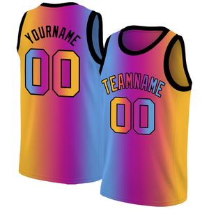 Custom Basketball Jersey Shirt Sublimation Gradient Print Your Name/Number Sports Soft Training Tank Top Adults/Youth fan Gift 220607
