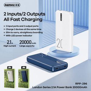 Remax güç bankası rpp-296 20000mAH 5V 2A Hızlı Şarj Powerbank LED Ekran Taşınabilir Harici Pil Şarj Cihazı Perakende Kutusu