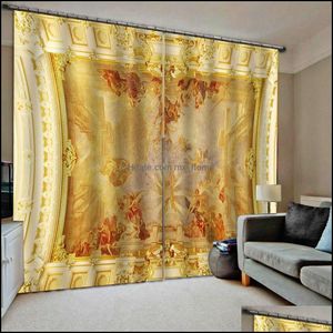 Soundproof Winterproof Curtain European 3D zasłony Anioł Zachód do salonu sypialnia złota dostawa 2021 Drapes Home Deco El Supplie