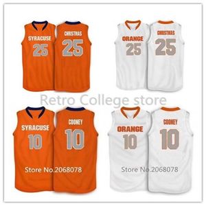 SJZL98 1 Hakim Warrick Siracusa Laranja Basquete Jersey 10 Trevor Cooney Retro Basquete Jersey Mens Bordado Costume Personalizado Qualquer Número e