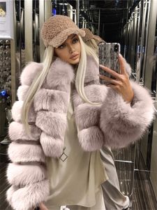 Faux Fur Coat Women Fashion Short Slim Lapel Imitation Fur Jackets Female Long Sleeve Stitching Outwear Apricot White S-6XL T220716