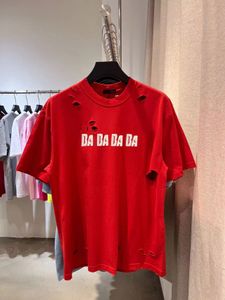 2022 Paris T-shirt da uomo T-shirt Progettista Top Fashion Estate Cotone Red T-Shirt Donne Maglione Uomini Giacca Uomo Collo rotondo Grigio T-shirt Lettera Stampa 3D