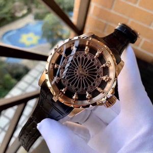 Roger DuBois Mens Mechanical Watch Personlighet Luxury Dobby Zodiac Full-Automatic Fashion Trend Carving Geneva Es Brand Wristwatch