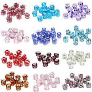 Big Hole Glass Crystal Beads Charm Acalhos