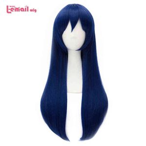 Parrucca L-e-mail Marca Love Live Sonoda Umi Parrucche lunghe Cosplay LoveLive Parrucca blu scuro Capelli sintetici resistenti al calore220505