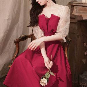 Französische elegante Midi-Kleider, koreanische Mode, Abendpartykleid, Damen, Hochzeit, Vintage-Sommerkleider für Frauen, Sommer-Chic 220317