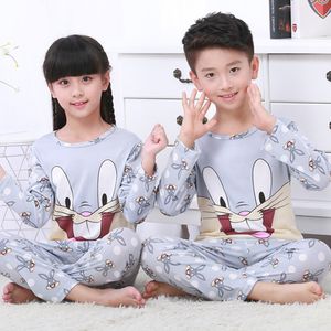 Crianças pijamas primavera sets de outono de manga longa desenho animado infantil roupas de roupas caseiras roupas meninos para meninas para crianças roupas de bebê 220714