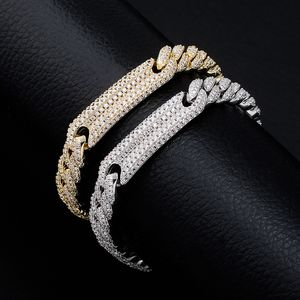 9mm Full Diamond Cuban Link Chain Bracele Iced Out Mens t Jewelry for Gift Charms Punk Fine Quality Personality bling AAA CZ Hip Hop Bracelets Bangle for Men and Women