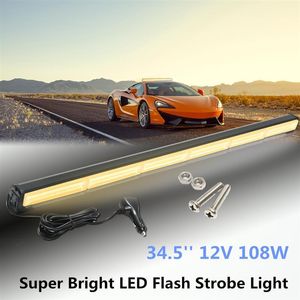6 LED 34.5inch 12V luzes externas de luzes de emergência luzes de aviso de emergência de reboque de tráfego flash flash estrobe luz farol barra 108w