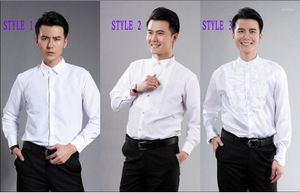 Camisas de vestido masculinas Chegada noivo Tuxedos Man Groomsmen Men White Wedding Shirt A10000men's Vere22