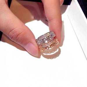 2019 HFYK Luxuriöse Rose Gold Zirkonia Ringe Für Frauen Hohl Hochzeit Ringe Partei Schmuck Bague Femme Anillos Ringen243x