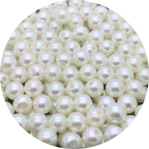 3-8mm Yuvarlak ABS Plastik Şekli İmitasyon İnciler Beyaz Boncuk El Yapımı DIY Bilezik Takı Aksesuarları Yapımı Toptan 150 adet / takım