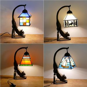 Lampy stołowe retro lampa sypialnia ozdoby nocne LED LED LIVE Dekoracja salonu oświetlenie w pomieszczeniach Abajur para Quartotable