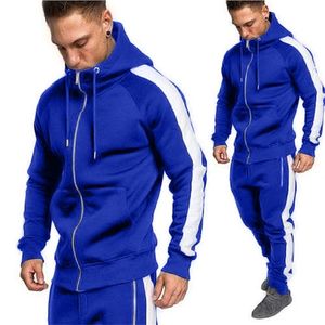 ZOGAA Marke Herren Trainingsanzug Casual Baumwolle Trainingsanzug Männer 5 Farben Trainingsanzug für Männer 2 Stück Set Reißverschluss Sweatsuit Plus Größe S-XXXL 201128