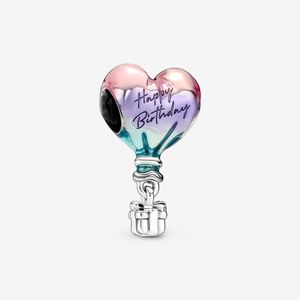 100% 925 Sterling Silver Lycklig födelsedag Hot Air Balloon Charms Fit Original European Charm Bracelet Mode Kvinnor Bröllop Förlovning Smycken Tillbehör