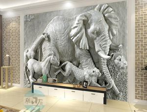 Papel de parede 3D estereoscópico em relevo TV animal de fundo de parede de parede da sala de estar da sala de estar para casa para a casa