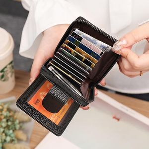 카드 소지자 가죽 Litchi 곡물 홀더 Unisex Cardholder Purse PO 및 더 많은 비트 신용 ID Walletcard