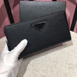 Fashion Wallet Top Real Leather Wallet for Women Zipper Long Card Holders Coin Purses Men Clutch Wallets with box