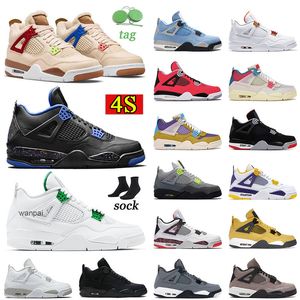 Classic 4S Metallic Jumpman 4s Green Basketball Shoes Top Qualiy Leather Mesh Suede Designer Sneaker New Fashion Wild Things Wings GS