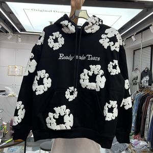Real Pics 3D Foam Printing Hoodie Men Women Fleece To Keep Warm Embroidered Letters Vintage Sweatshirts Pullover
