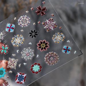Naklejki naklejki 1 Arkusz Bohemian 5D wytłaczane totemy matowe 3D paznokcie dekoracje kleju