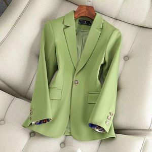 A705 Tide Brand High-Quality Retro Fashion designer Simple solid color Series Suit Jacket double-breasted Slim Plus Size Women's Clothing