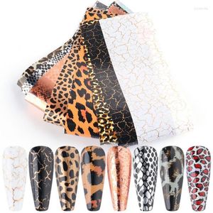 Adesivi Decalcomanie 10Pcs Nail Art Tips Decal Pelle di animale Leopard Design Carta decorativa Adesivo creativo per le donne Prud22