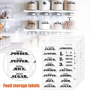 Wall Stickers Farmhouse Pantry Labels 6 Sheets Transparent Waterproof Food Jar For Spice