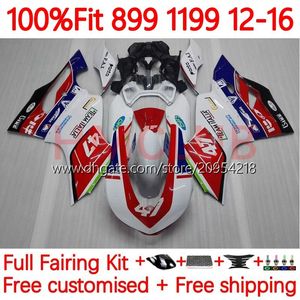 Ducati PanigaleのOEMフェアリング899S 1199S 899-1199 12-16ボディワーク164NO.13 899 1199 S R 12 13 14 15 16 899R 1199R 2012 2013 2015 2015注入ボディボディーセールホワイト