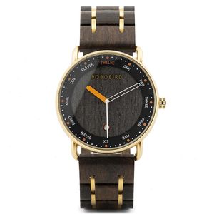 トップメンズウォッチファッション木製クォーツ腕時計日本のムーブメントビジネスの時計ボックス