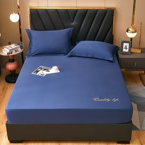 Bedding sets 3pcs/set Satin Silk Fitted Sheet High-End Solid Color Mattress Cover Elastic Band Bed Sheet Bedsheet