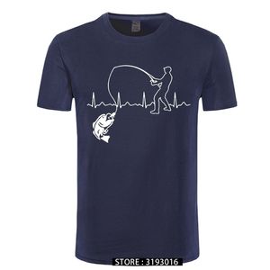 Jedz sen rybołówstwo sercowe mężczyzn T-shirty Mężczyźni T-shirt rybak rybny 100% premium bawełniany luźna koszulka dla mężczyzn 220521