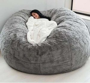 Чехлы на стулья 135-150 см гигантский меховой мешок фасоли большой круглый мягкий пушистый искусственный мешок фасоли ленивый диван