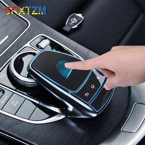 Srxtzm para Mercedes Benz W205 W213 GLC C E Classe 15-18 Carro Styling Center Controle Caligrafia Mouse Botão Protetor Filme Adesivo