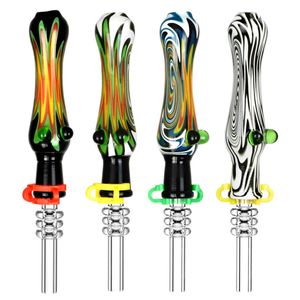 Vintage glass Smoking Hookah pipe Dab Straw 4.5 inches wtip attached 10mm titanium or quartz tip Bong water Bubbler can put customer logo