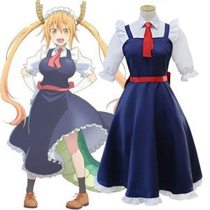 ingrosso Dragon Maid Cosplay.-ASIAN TAGNO Giappone Anime Kobayashi san Chi no Maid Dragon Tohru Costume Blue Kawaii Party School Uniforms Full Set270y